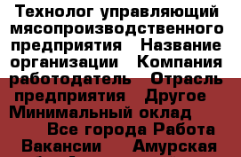 Технолог-управляющий мясопроизводственного предприятия › Название организации ­ Компания-работодатель › Отрасль предприятия ­ Другое › Минимальный оклад ­ 80 000 - Все города Работа » Вакансии   . Амурская обл.,Архаринский р-н